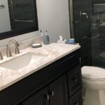 Bathroom remodeling project of A1 Flooring and Granite in Lewisville TX