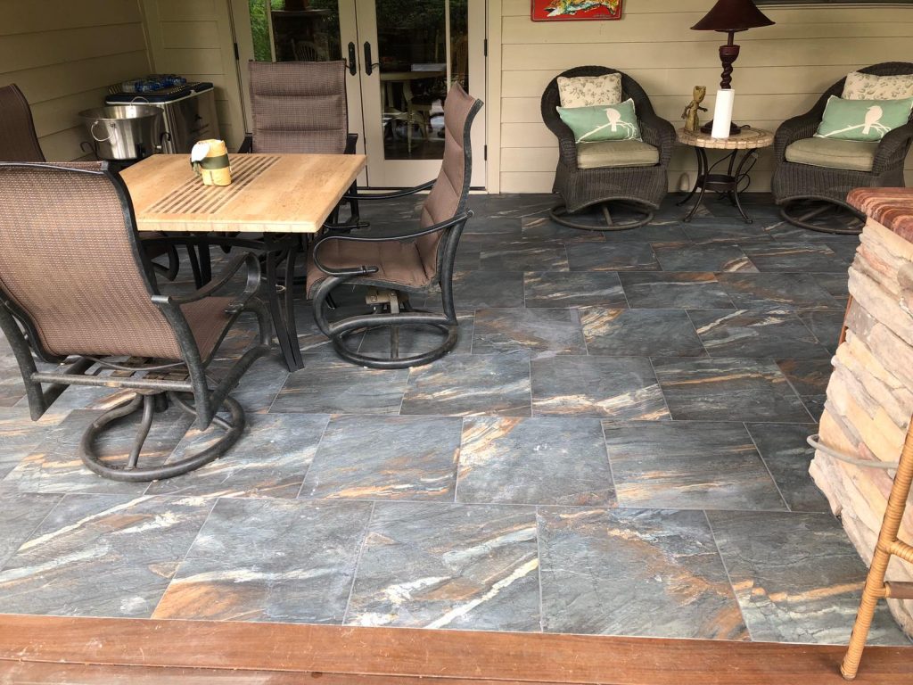 Ceramic tile flooring